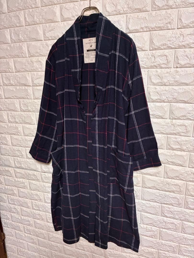 179 Checked Long Sleeve Buttonless Jacket Cotton … - image 1