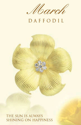 March Birth Flower Pendant with Chain - Daffodil - 18K Gold by Giovanni