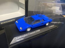 Minichamps 1/43 Lamborghini Countach LP400 Blue Diecast Model Car Rare