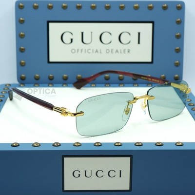 NEW Gucci GG1221S 003 Rectangular Rimless Sunglasses Men's Womens 56mm