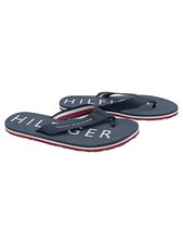 Tommy Hilfiger Herren Zehentrenner Gr. 41 Blau Rot Weiß Flip Flops