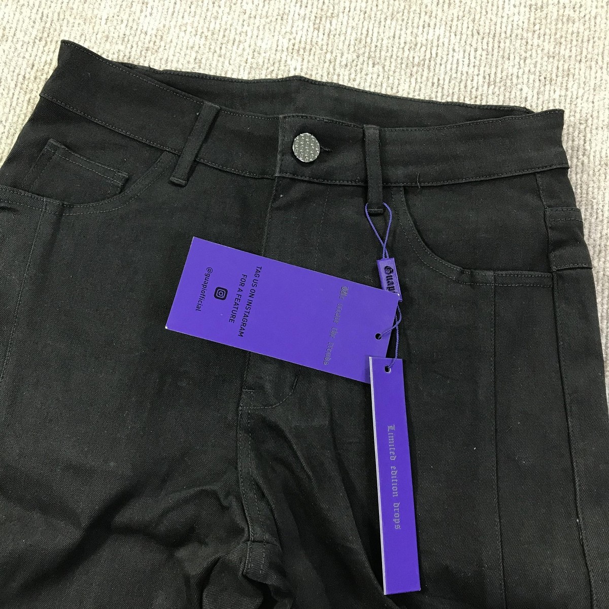 Guapi Pants Mens 28 Black Limited Edition MMXV Embroidered Biker