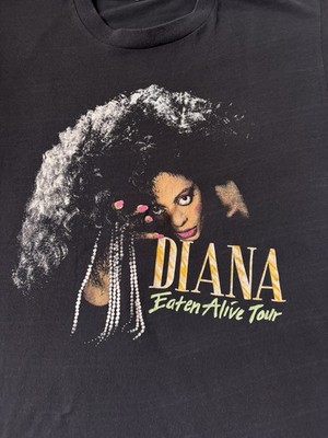 Vintage Diana Ross Eaten Alive Tour T Shirt 1980s Large Black 1986 Single Stitch