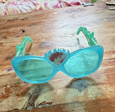 Girls Blue Mermaid Oval Sunglasses Full Rim Plastic Frame, Blue Tinted Lens