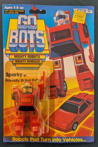 1985 Tonka GoBots SPARKY 50 Friendly Robot Sealed on Card GO BOTS NEW