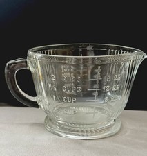 Vintage Ribbed Glass 2 Cup Measuring Cup Batt...