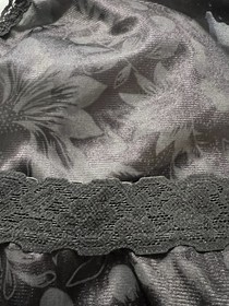 VTG Vanity Fair Black Nylon Gusset Panty Panties Lace Sheer Floral Jacquard 7
