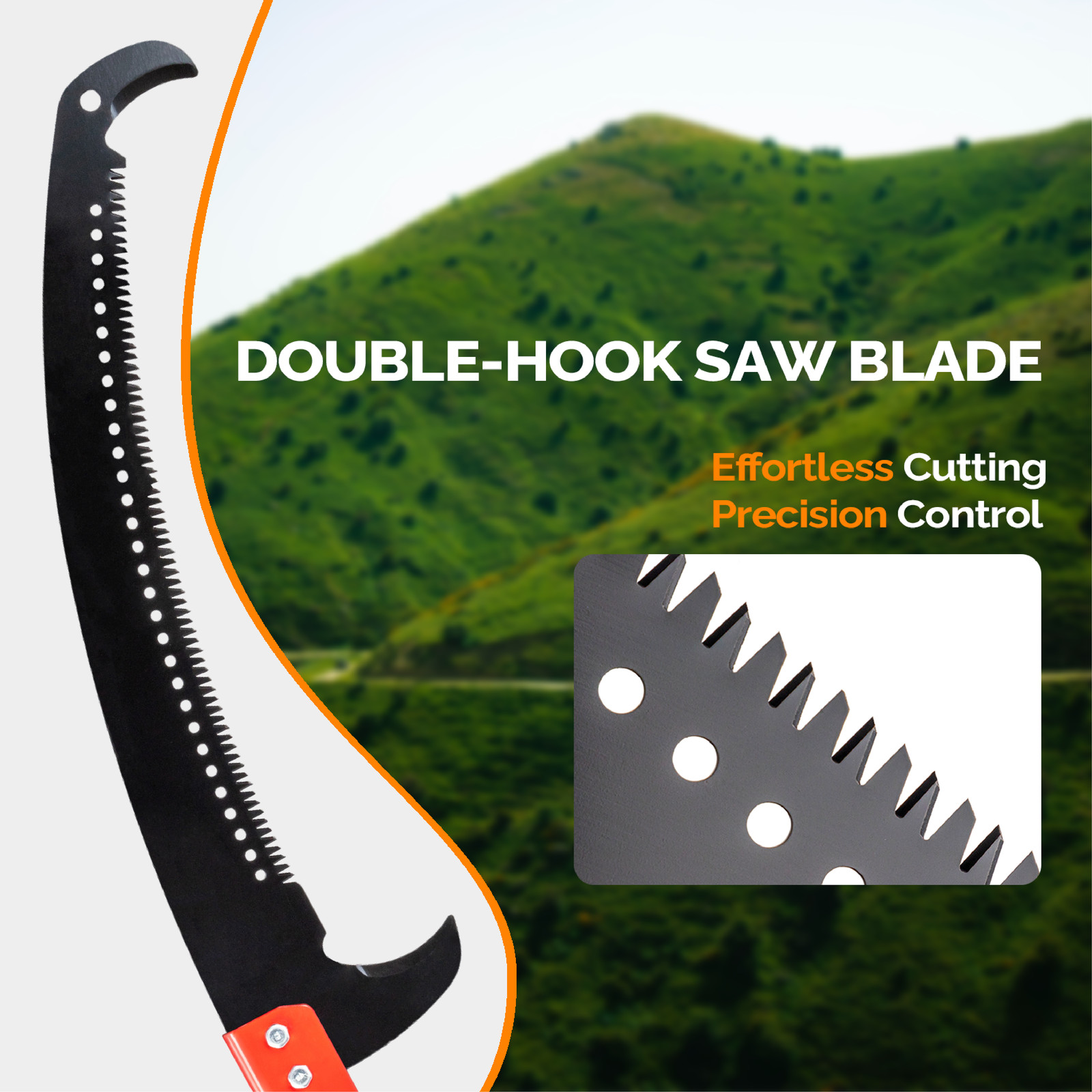 26FT Tree Pruning Saw, Telescopic Manual Lightweight Extendable Pole Saw