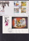Disney FDC choice China Hong Kong Tanzania Lesotho Mickey Mouse elephant bagpipe