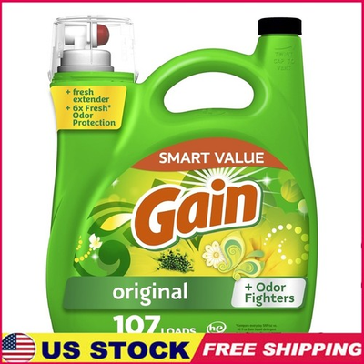 #ad Odor Eliminating Laundry Detergent Liquid Original Scent 107 Loads Fresh Clean $30.31