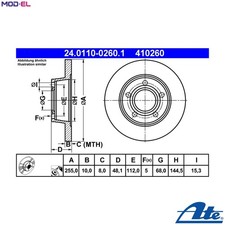 2x BRAKE DISC 24.0110-0260.1 FOR AUDI A6/S6 ALLROAD AJL/APU/ANB/ARK/AWT 1.8L A6