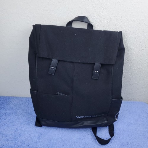 Mercedes-EQ Black 17” Backpack Laptop Compartment Canvas Travel Daypack 