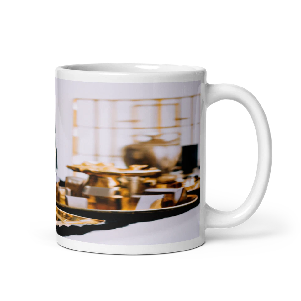 Elegant Black and Gold Geometric New Year's Eve 11oz Ceramic Mug - Image 2 of 3