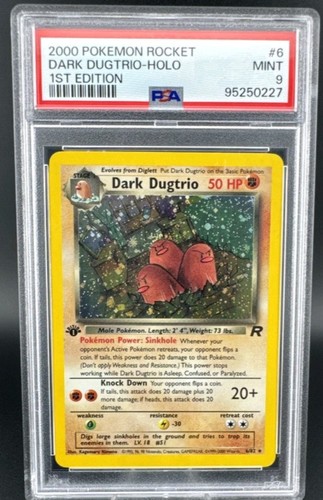 Dark Dugtrio (1st Edition) graded PSA 9 for sale on eBay