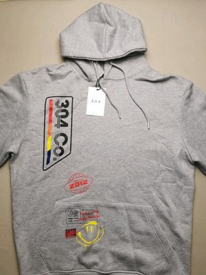 304 CLOTHING Mens UK Size M Official Drawstring Hoodie (NEW) Grey Long Sleeved