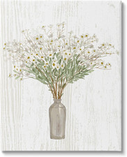 Charming Wildflowers Bouquet with Rustic Grainy Pattern by Ziwei Li
