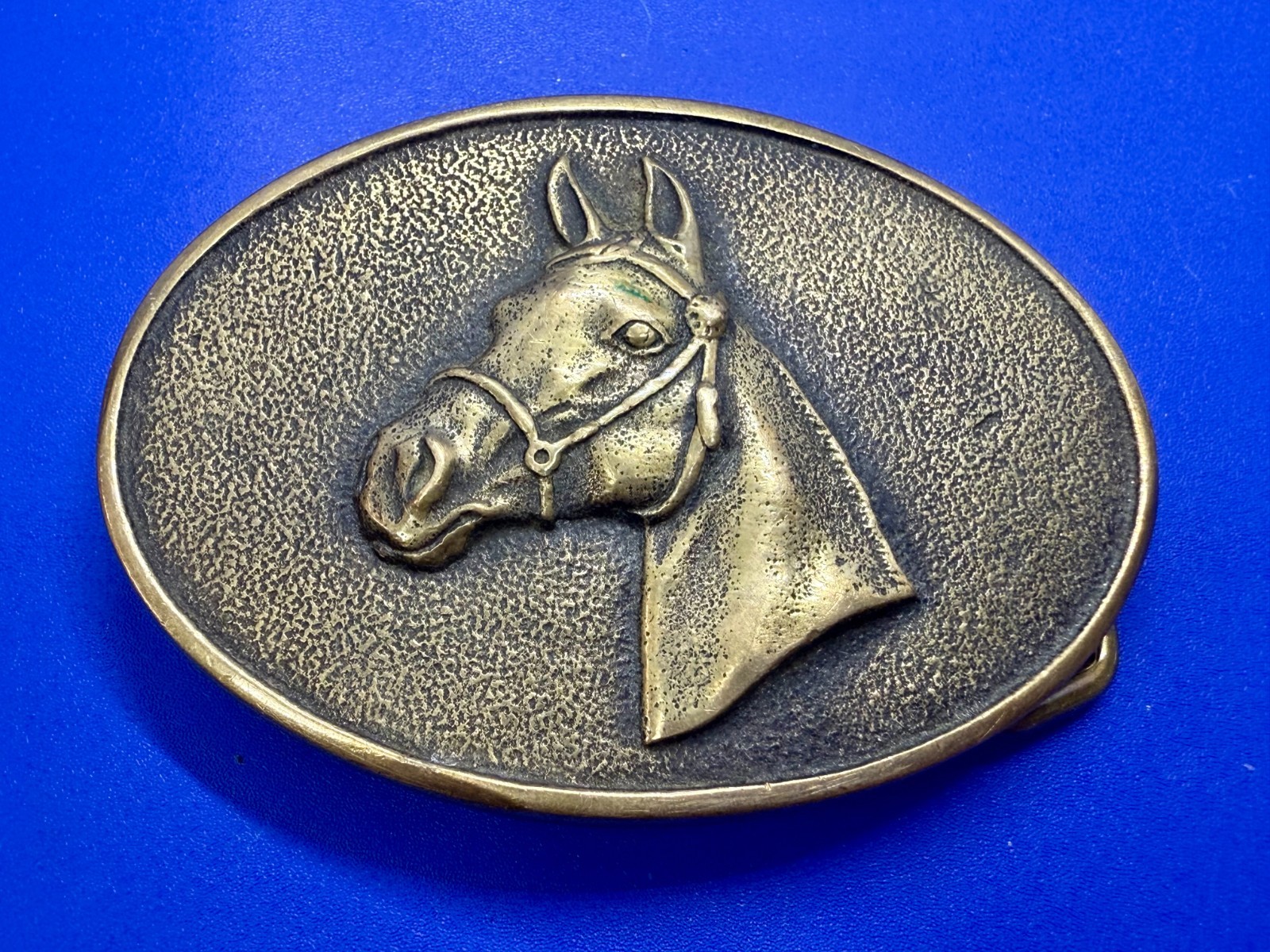 Centered Horse Head Solid Brass Western Vintage 1… - image 3