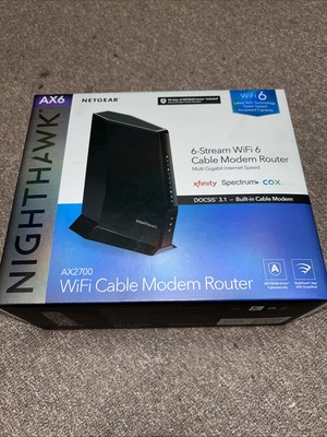 NETGEAR Nighthawk AX2700 CAX30 Router with 32 x 8 DOCSIS 3.1 Cable Modem Black
