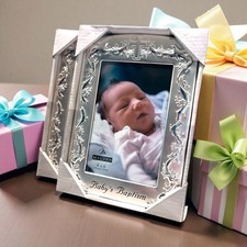 NEW in Box MALDEN 4  x 6  BABY  S BAPTISM Christening Silver Picture Frame