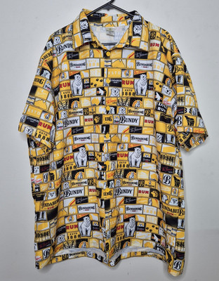 Bundaberg Logo Bear S/S Dress Shirt Size 4XL Button Up Rum Bundy