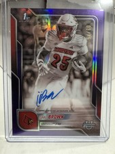 2025 Bowman Chrome University Football Isaac Brown Autograph Purple Parallel /75