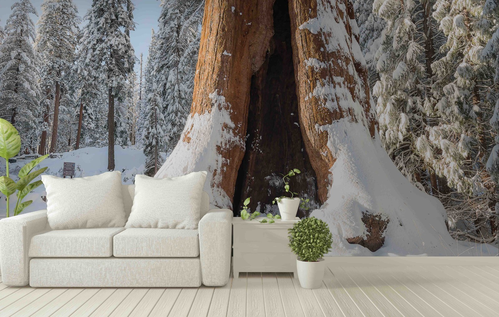 3D Forest Snow Winter Landscape Wall Murals Wallpaper Murals Wall Sticker