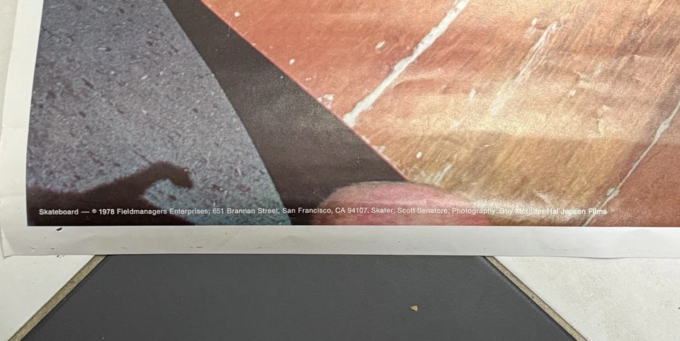 PÓSTER SKATER SCOTT SENATORE 1978 VINTAGE DOBLE CARA LEÍDO 22,5"/35" RARO Foto 2 de 4
