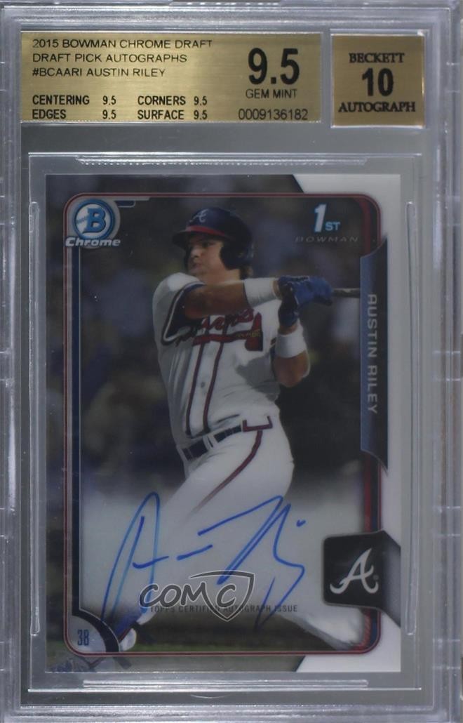 2015 Bowman Draft Chrome Pick Austin Riley #BCA-ARI BGS 9.5 GEM MINT Auto 1q7