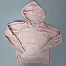 Athleta Knit Hoodie Sweater Pullover Kangaroo Pocket Blush Pink Small Petite