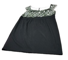 Dressbarn Plus Size 24W Black Dress Paisley Career Work Knee Length Womens