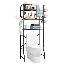 Over The Toilet Storage Metal 3 Tier Bathroom Organizer Shelf with Paper Holder
