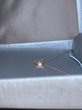 Zales: 10K Rose Gold Diamond Heart Necklace 
