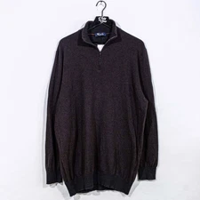 Loro Piana Roadster Pull Cashmere 1/4 Zip Pullover Sweater Size 62 Made in Italy