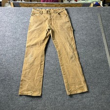 Dickies Carpenter Pants Mens 34 Brown Duck Canvas Distressed Utility Workwear