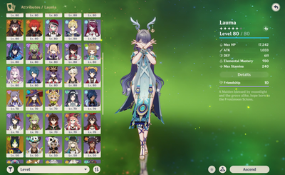 Compte Genshin Impact AR60 – Serveur Europe - Collection