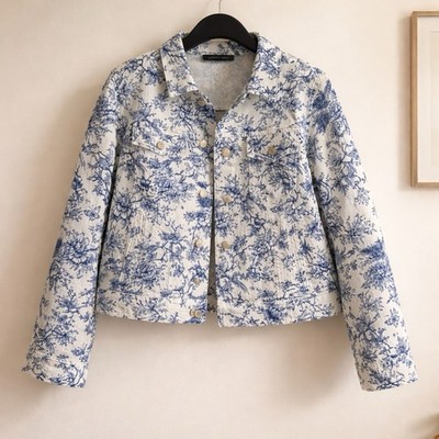 Jeans Jacke Sommer Größe L Wie Neu Talbots Blau Weiß Top Zustand