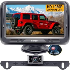 Backup Camera Monitor HD 1080P Night Vision Waterproof Car Truck License Plate