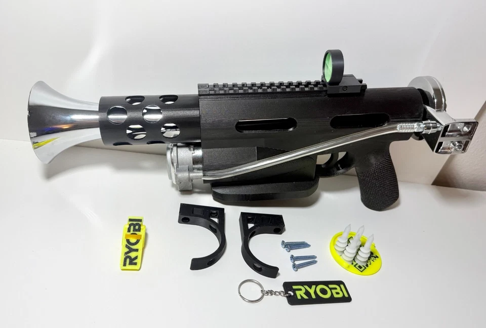 Carbon Fiber Air Horn Gun LOUDEST HORN! With Battery + Charger + extras (Chrome) - Image 4 of 4