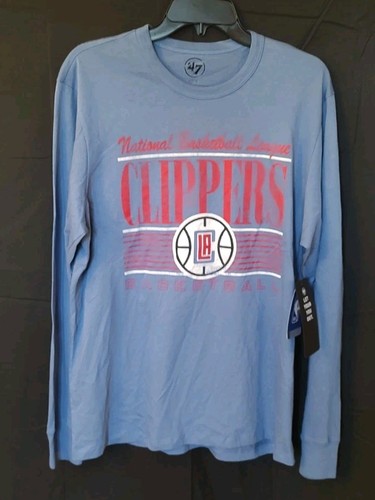 NWT Los Angeles Clippers Light Blue Long-sleeve Shirt '47 Men's Size Large