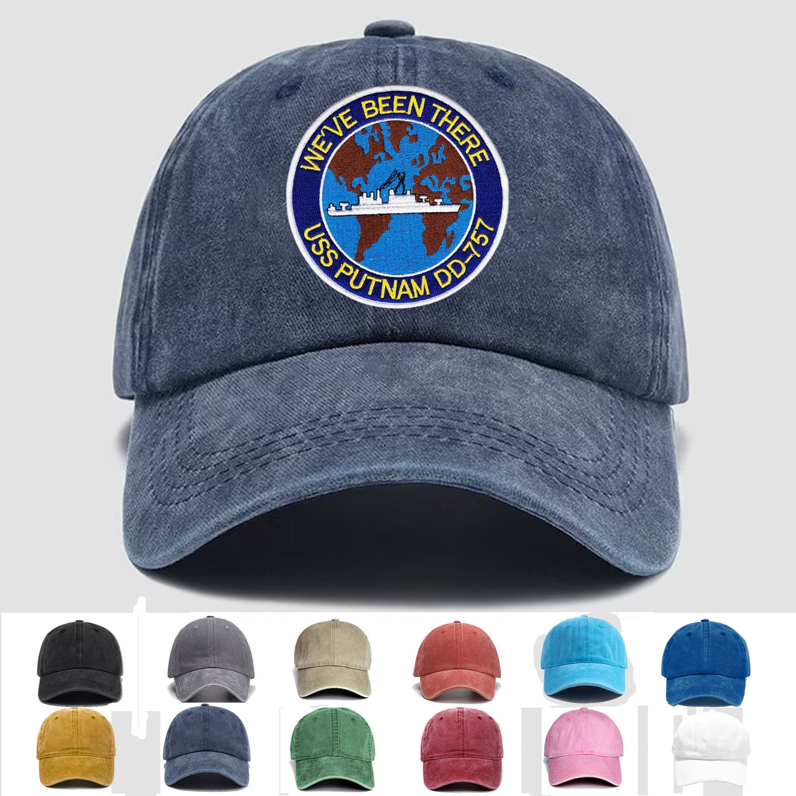 Custom Embroidered Hat DD-757 USS Putnam, Veteran Cap, Trucker Hat, Gift Idea