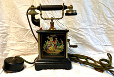 Antique Danish TIN BOX TELEPHONE Hand Crank Kjobenhavns Telefon Aktieselskab