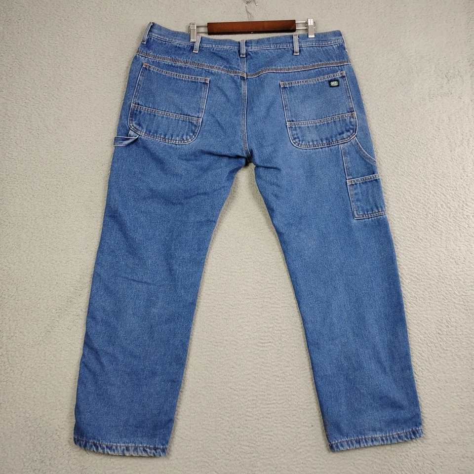 KEY Industries Fleece Lined Jeans Mens 40x32 Blue Relaxed Fit Dungaree Carpenter - Image 3 of 4