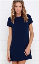 Lulus Women's Blue Classic Mini Dress Size S Short Sleeve