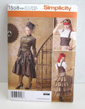 Simplicity 1558 Steampunk / Aviator Costume Pattern Misses' 6-12 Uncut