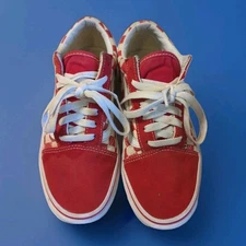 vans old skool size 5, red and white 