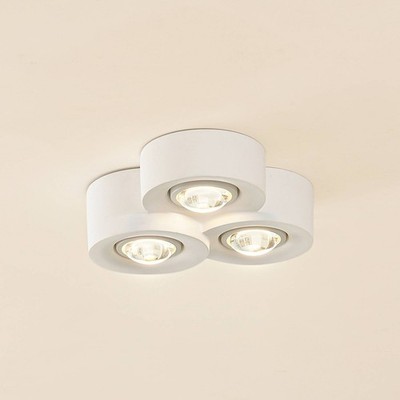 Lindby Deckenlampe 'Levia' in Weiß aus Gips/Ton (3 flammig, GX53) - Deckenleucht