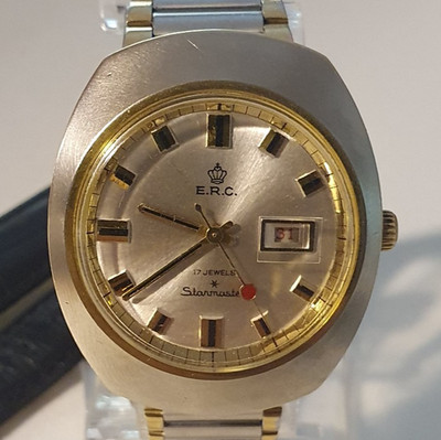 Vintage Herrenuhr E.R.C. ''StarMaster'' Mechanic Oversize Cal. Cattin 66 17Jew