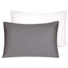 Organic Cotton Toddler Pillowcases 14x20, 2-Pack,Ivory Dark Grey