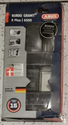 ABUS Bordo Granit X Plus 6500 85 Faltschloss Schwarz + Halterung + 2 Schlüssel