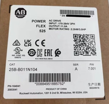 Allen-Bradley 25B-B011N104 Ser A PowerFlex 525 AC Drive 3HP New Factory Sealed